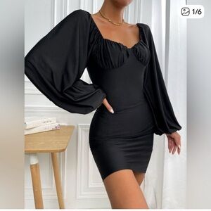 Jagger & Stone “the Liv” Black Balloon Sleeve Mini Dress – Stunning LBD